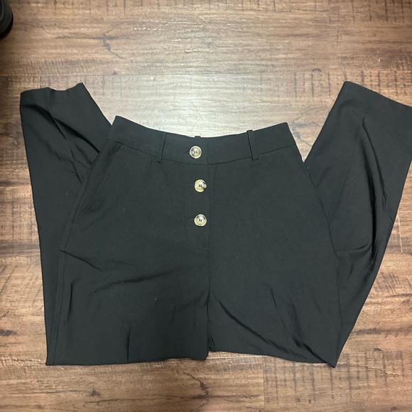 Zara Black Paper Bag High Waisted Pants - Picture 1 of 3